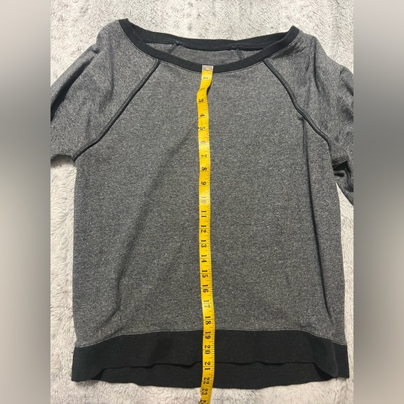 Lululemon wide neck pullover Heather Black - Picture 2 of 3